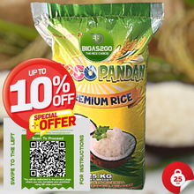 Load image into Gallery viewer, Fast & Free Delivery: Same-Day/Next-Day (Metro Manila & Nearby) | BIGAS2GO Coco Pandan Rice 25kg | Premium, Aromatic Bigas Padala | 10% Off QR Code Payment
