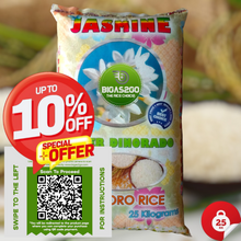Load image into Gallery viewer, Fast & Free Delivery: Same-Day/Next-Day (Metro Manila & Nearby) | BIGAS2GO Jasmine Super Dinorado Mindoro Rice 25kg | Premium, Aromatic Bigas Padala | 10% Off QR Code Payment