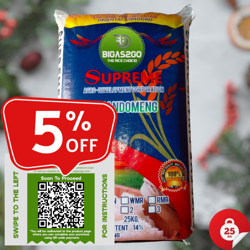 Fast (Metro Manila Delivery Only Shipping Fee Included) BIGAS2GO Supreme Sinandomeng Mindoro Rice 25kg Bigas Padala Delivery