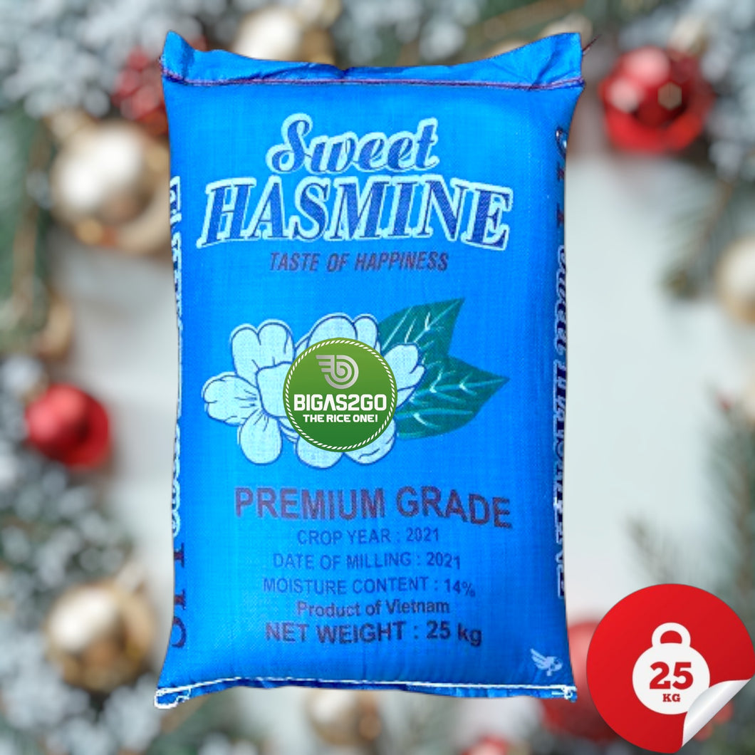 Fast & Free Delivery: Same-Day/Next-Day (Metro Manila & Nearby) | BIGAS2GO Sweet Hasmine Rice 25kg | Aromatic, Premium Quality, Fresh Bigas Padala | 10% Off QR Code Payment